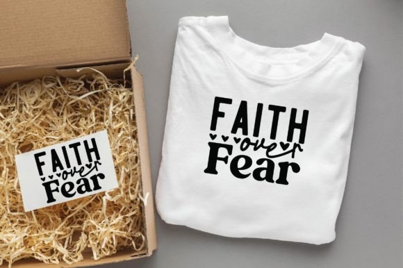 Faith over Fear: Christian T-Shirt Design Asset