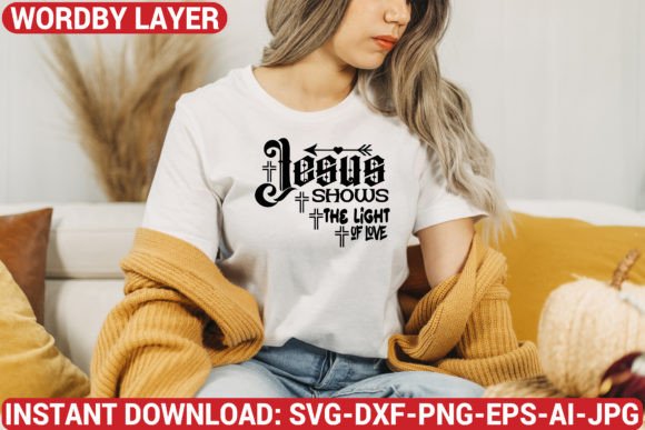 Jesus Shows the Light of Love Svg Design for T-Shirt