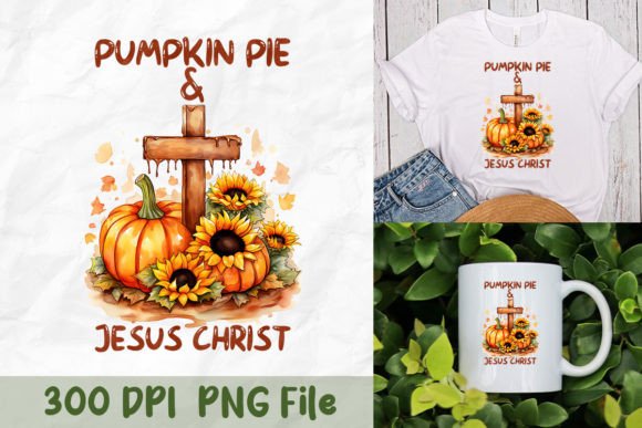 Pumpkin Pie Jesus Christ Blessing T-Shirt Designs